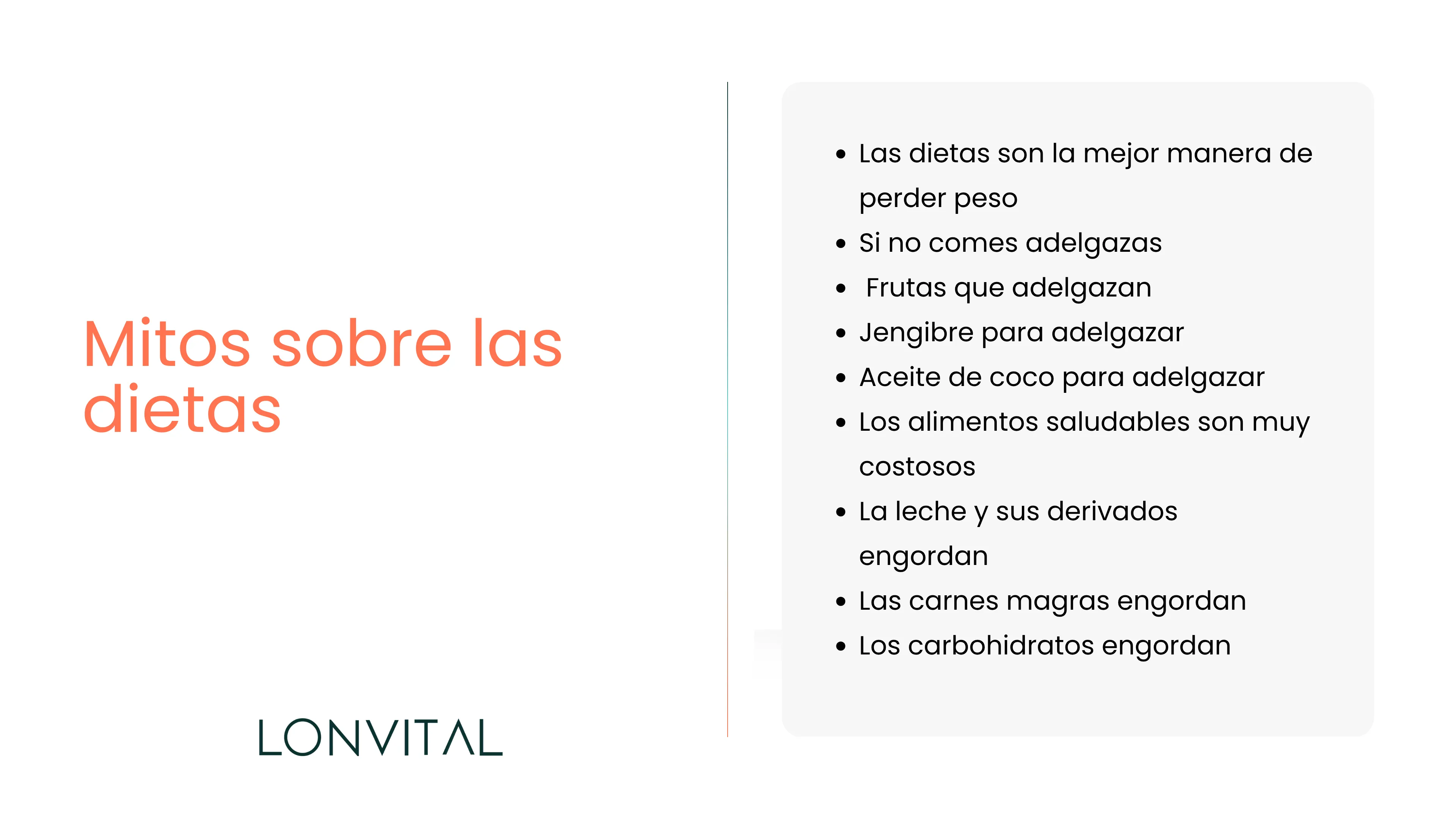 Mitos sobre las dietas